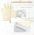 Silicone Oven Mitts, Heat Resistant 450 Degrees, Waterproof Non-Slip Gloves for Baking Cooking (White)