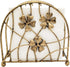 Antique Bronze Metal Floral Petals & Branches Freestanding Napkin Holder, Tabletop Tissue Dispenser