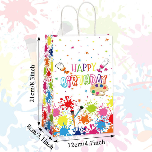12 Pcs Premium Paint Art Party Bag Supplies, Art Themed Birthday Party Candy Favor Gift Treat Bags Decorations
