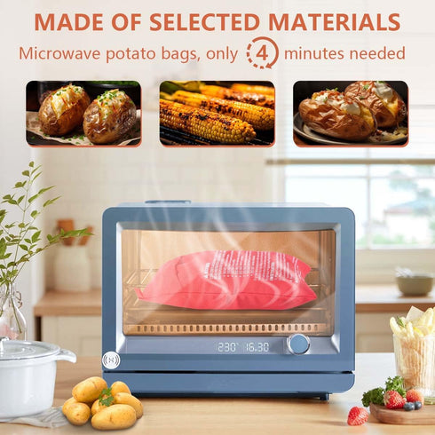 OBTANIM 2 Pack Reusable Red Potato Pouch - Microwave Bag for Perfectly Baked Potatoes