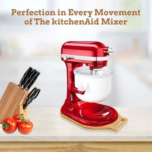 Bamboo Sliding Mat for Kitchenaid Mixer, Compatible with 5-8 Qt Bowl Lift Stand Mixer, Kitchen Appliance Slider Mat