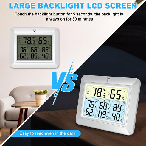 3 Urageuxy Weather Station Wireless Indoor Outdoor Thermometer with Sensors, Remote Temperature Monitor with Humidity