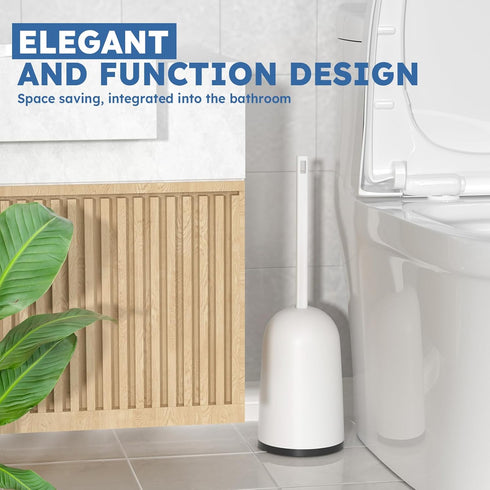 TRENTI 2 Pack Set (2, Toilet Brush, Toilet Brush and Holder with Durable Curved BristlesToilet Scrubber, Toilet Bowl