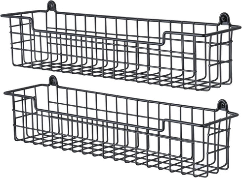 Spice Rack Organizer Wall Mount, 2 Packs Storage Shelf for Cabinet Door, Black Spice Organization Rack for Kitchen
