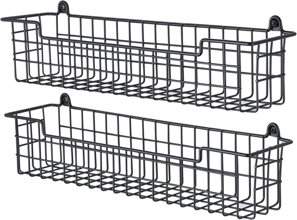 Spice Rack Organizer Wall Mount, 2 Packs Storage Shelf for Cabinet Door, Black Spice Organization Rack for Kitchen