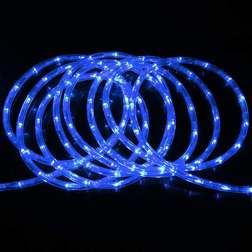 50ft 360 110V DINGFU LED Waterproof Rope Lights, Connectable Indoor Outdoor Blue Rope Lights for Outside, Deck, Patio