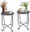 Fashion&cool Outdoor Side Tables for Small Space, 2 Pack Patio Side Table, Weather