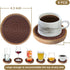 Eykao 6 Pack 4.3 inches Absorbent Coasters, Cork for Coffee Tables, Wooden Drink Coasters for Kitchen, Farmhouse, Bar