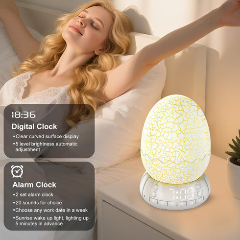 MTDYHY 2 Settings 20 11 Dimmable Turtle Smart Clock with Bluetooth Speaker & Mood Light Alarm + White Noise Songs +