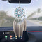 Small Dream Catchers for Cars Rear View Mirror, Handmade Gray Feather and Turquoise Car Charm Pendant