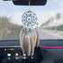 Small Dream Catchers for Cars Rear View Mirror, Handmade Gray Feather and Turquoise Car Charm Pendant