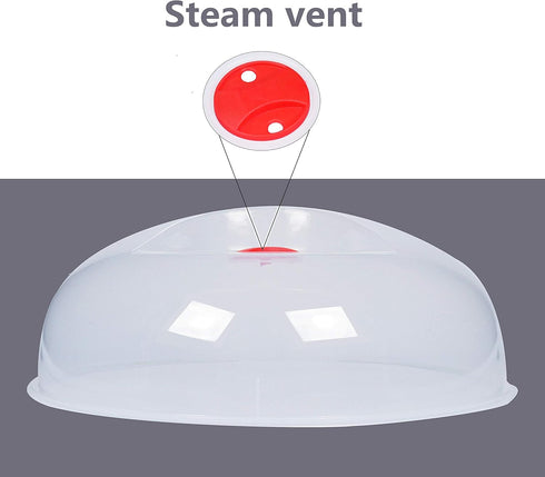 Large Microwave Cover for Food, Easy Grip Splatter Guard Lid with Steam Vent, BPA Free, 11.5 Inch, Dishwasher Safe
