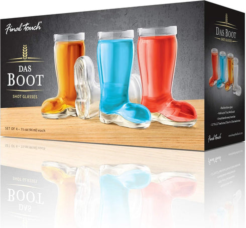 Final Touch Das Boot Shot Glasses, Set of Miniature Cowboy and Cowgirl-Inspired, 1.5oz Capacity