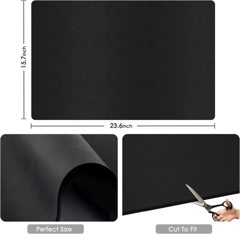 Coffee Mat for Countertop, 24x16" Super Absorbent Large Bar Mat - Quick Dry Black Dish Drying Mat for Kitchen Counter, Easy Clean Coffee Accessories Fit Under Coffee Maker Espresso Machine