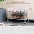 Adjustable 2-Tier Expandable Shoe Rack, Heavy Duty Metal Free Standing Storage Organizer for Entryway Closet