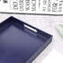 Counter, 11.8*15.7*1.6 Navy Blue Serving Tray for Coffee Table, Rectangular Plastic Decorative Tray with Handles