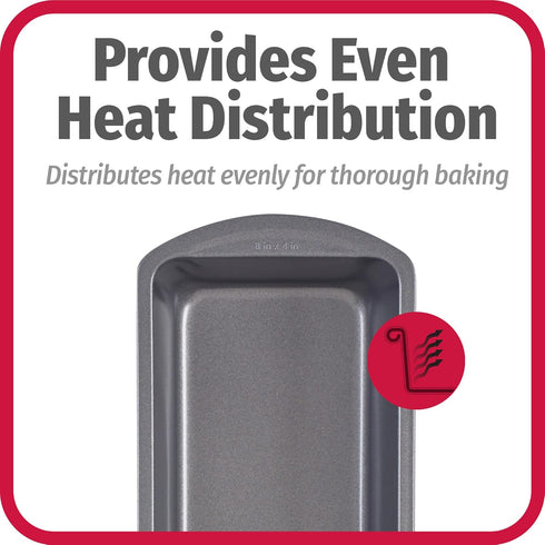 8" x 4" Nonstick Steel Bread Loaf Pan, Multipurpose Nonstick Baking Pan, Gray by GoodCook