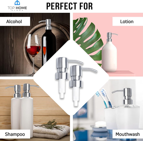 2 Pack Bathroom Countertop Soap Dispensers in Brushed Nickel