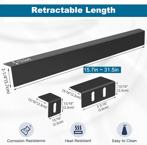 15.7" - 30" Stove Gap Filler, Slide-in Range Rear Filler Kit, Stainless Steel Backsplash for Stove, Range Gap Filler,