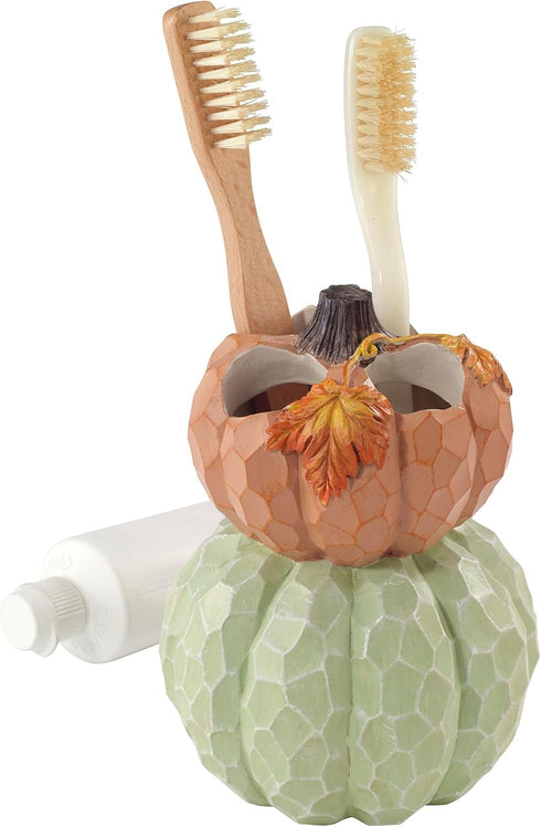 Avanti Linens - Toothbrush Holder, Pumpkin Design Countertop Accessories, Fall Inspired Home Decor (Grateful Patch Collection) by Avanti Linens