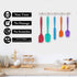 HOTEC Heat Resistant 600? Food Grade Silicone Rubber Spatula Set, Non Stick, Dishwasher Safe, Multicolor Set of 5