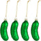 Ornativity Christmas Pickle Tree Ornament - Traditional Glass Blown Green Pickles, Pack of 4