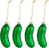 Ornativity Christmas Pickle Tree Ornament - Traditional Glass Blown Green Pickles, Pack of 4
