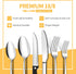 ENLOY 24 Pieces Silverware Set, Stainless Steel Flatware Cutlery with Steak Knives, Service for 4, Mirror Polished and
