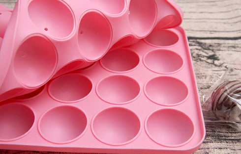 Tosnail 2 Pack of 20-Cavity Silicone Cake Pop Mold - Great for Hard Candy, Lollipop, and Party Cupcake