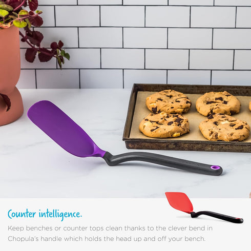 Dreamfarm Chopula Non-Stick-Safe Super-Flexible Spatula, 12" Red with Strong Flat Edge