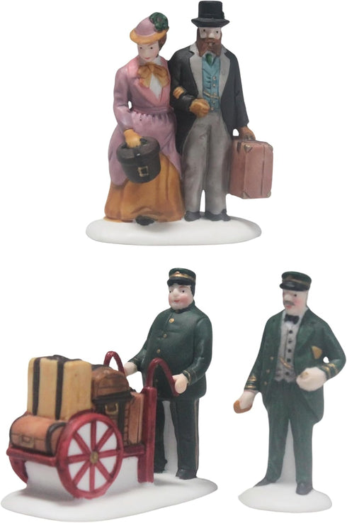 Department 56 "Holiday Travelers" Porcelain Set, 3 Pieces