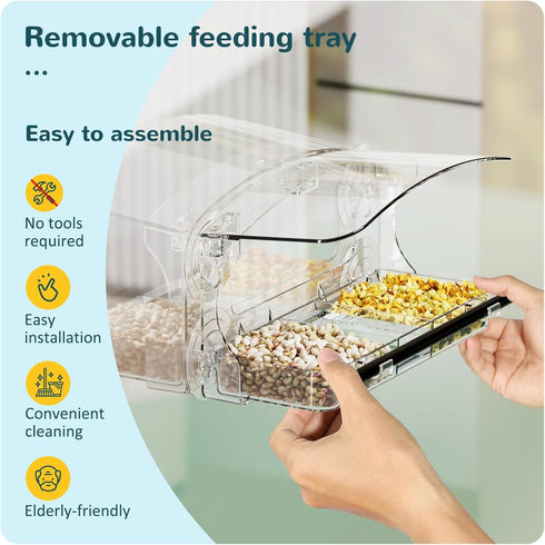 Window Bird Feeder with Strong Suction Cups, Clear Window Bird feeders for Viewing, Bird Feeders for Outdoors Outside,Multiple Bird Types by Mrcrafts