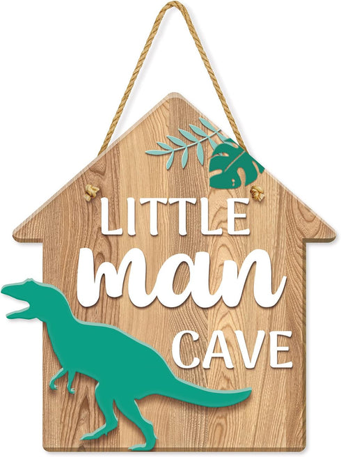 Sionoiur Dinosaur Decor for Boys Room, Hanging Sign Kids Room Decorations for Bedroom