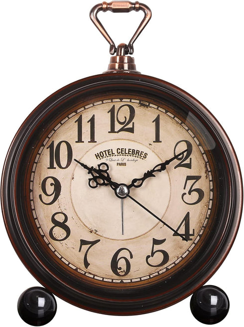 RODH Battery Alarm Clock,Night Light,Vintage Hangable Super Silent Non Ticking Analog Table Clock