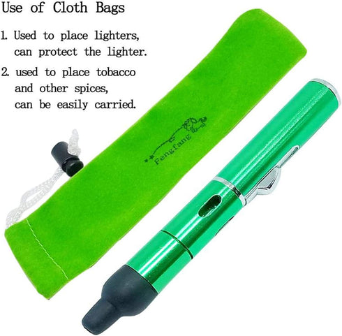 Butane Torch Lighter, Fengfang Metal All-in-One Tube, Detachable Refillable Handheld Lighter (1 Pack Green)