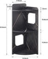 3-Tier Black Small Corner Shelf Stand, Waterproof Bathroom Storage, Toilet Paper Storage, Corner Table for Small Spaces