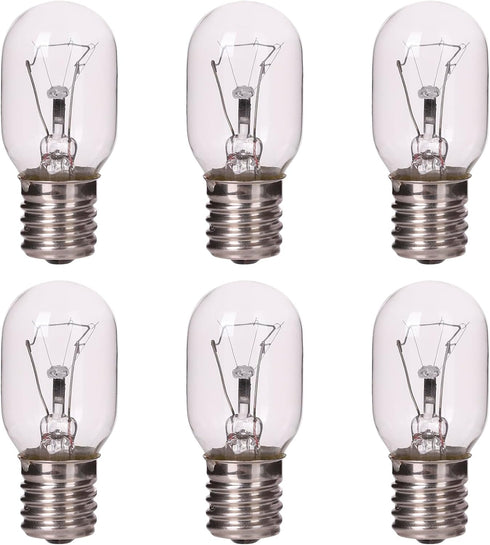 6 Pack Microwave Light Bulb 40 Watt 120V T8 Replacement E17 Standard Base Bulbs for Oven Stove Refrigerator