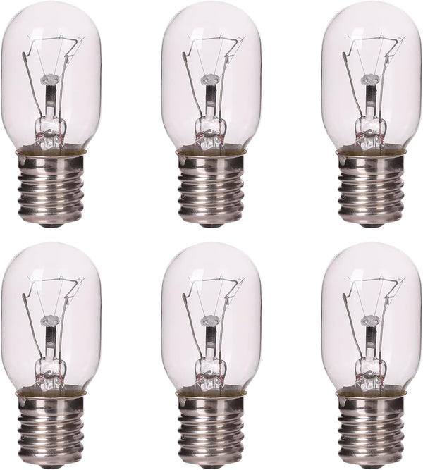 6 Pack Microwave Light Bulb 40 Watt 120V T8 Replacement E17 Standard Base Bulbs for Oven Stove Refrigerator