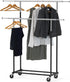 Simple Houseware Standard Double Rod Garment Rack in Black
