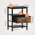 OLIXIS Nightstand with Charging Station, Bedside Tables with USB Ports and Fabric Drawer, Small Night Stand with Open