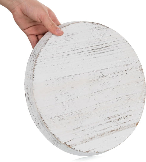 Countertop Romadedi Rustic Wooden Tray Candle Holder - Round Wood Decorative Pillar Candle Tray for Coffee Table