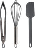 COOK WITH COLOR Silicone Cooking Utensils - 3 Pc Kitchen Utensil Set for Nonstick Cookware, Easy to Clean