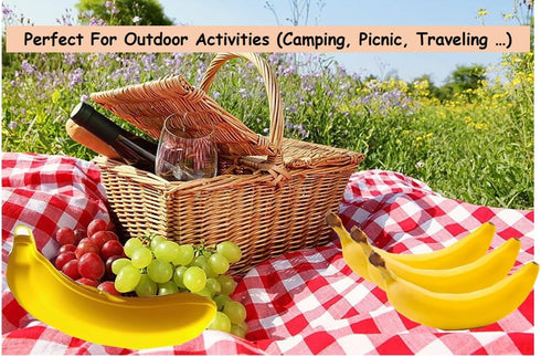 2 Pack Banana Keeper On The Go Outdoor Travel Case BPA-Free Fruit Protector Portable Banana Holder Cute Carrier Storage