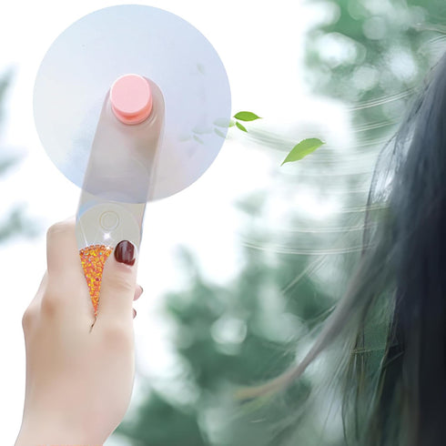 Portable Handheld Fan Rechargeable with Bling Diamond Glitter, Small Personal Mini Fan for Travel