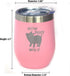 Bevvee Gettin Piggy Wine Tumbler Glass, Stainless Steel Insulated Mug with Sliding Lid, Cute Pig Decor Gifts (Pink)