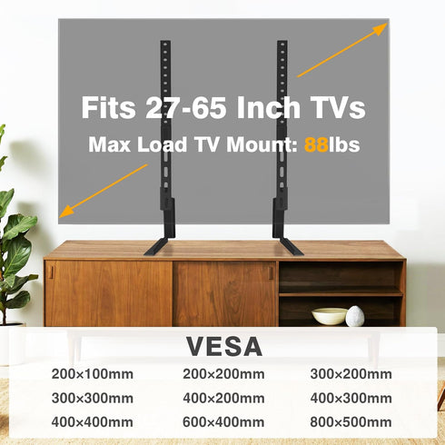 TAVR Furniture 27 30 32 37 40 43 47 50 55 60 65 Inch 88 lbs, 800x500mm TAVR Universal Table Top TV Stand Mount for LCD