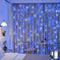 JMEXSUSS 300LED Christmas Curtain Lights Plug in with Remote, Blue and White
