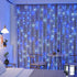 JMEXSUSS 300LED Christmas Curtain Lights Plug in with Remote, Blue and White