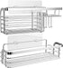 Adhesive Shower Caddy 2 Pack, No Drilling Stainless Steel Bathroom Organizer Shelf for Shampoo Holder, Silver