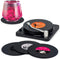 Valdivia Funny Retro Vinyl Record Coasters - 6 Pcs Music Coasters for Drinks, Bars, Party, Birthday Gifts, Home Decor